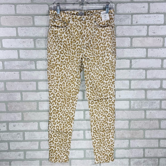 J. Crew NWT 10” High Rise Toothpick Skinny Jeans in Safari Leopard Print Size 29 - Picture 5 of 13